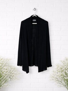 Wooden Ships Black Open Front Long Sleeve Cardigan Size M/L